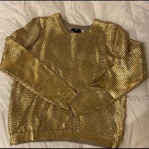 H&M metallica gold crewneck sweater XS